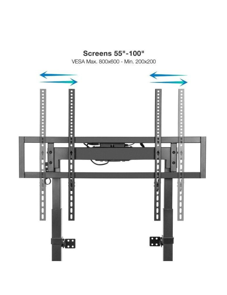 Soporte de Suelo/ Pared Eléctrico TooQ FSM01-B para TV 55-100"/ hasta 120kg