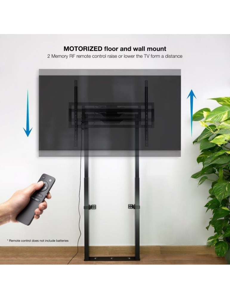 Soporte de Suelo/ Pared Eléctrico TooQ FSM01-B para TV 55-100"/ hasta 120kg