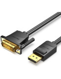 Cable Conversor Vention HAFBF/ DisplayPort Macho - DVI Macho/ 1m/ Negro