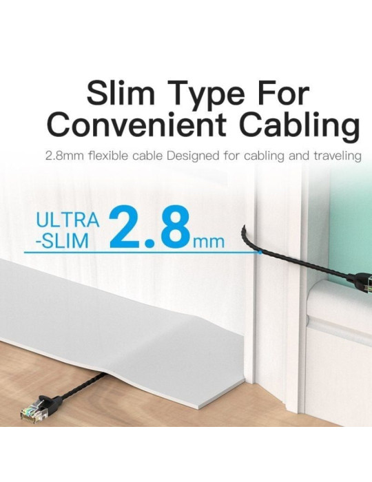 Cable de Red RJ45 UTP Vention IBIBI Cat.6A/ 3m/ Negro