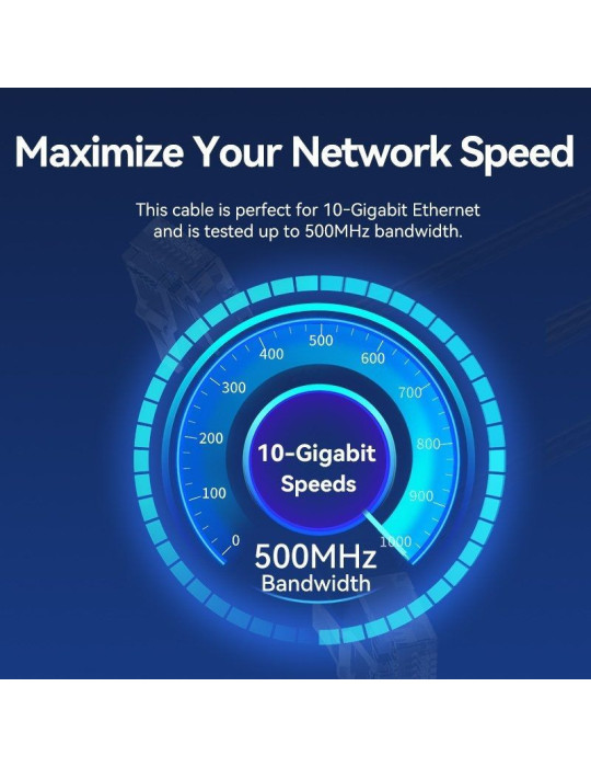 Cable de Red RJ45 UTP Vention IBOWG Cat.6A/ 1.5m/ Cabeza Rotatoria 360 / Blanco