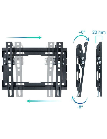 Soporte de Pared Inclinable TooQ LP1044T-B para TV de 23-43"/ hasta 45kg 2