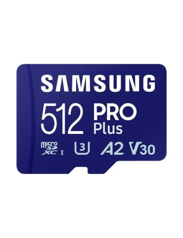 Tarjeta de Memoria Samsung PRO Plus 2023 512GB microSD XC/ Clase 10/ 180MBs