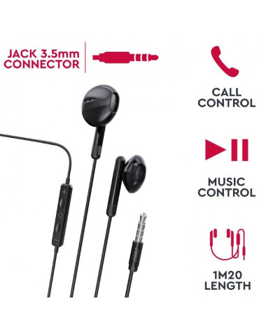 Auriculares Intrauditivos Myway MWHPH0019/ con Micrófono/ Jack 3.5/ Negros 2
