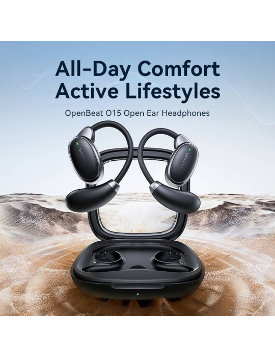 Auriculares Deportivos Bluetooth Vention Open Ear OpenBeat O15 NBTB0 con estuche de carga/ Negros