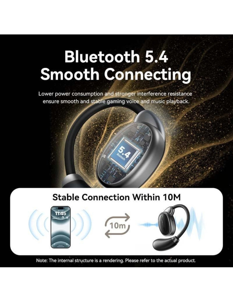 Auriculares Deportivos Bluetooth Vention Open Ear OpenBeat O15 NBTB0 con estuche de carga/ Negros