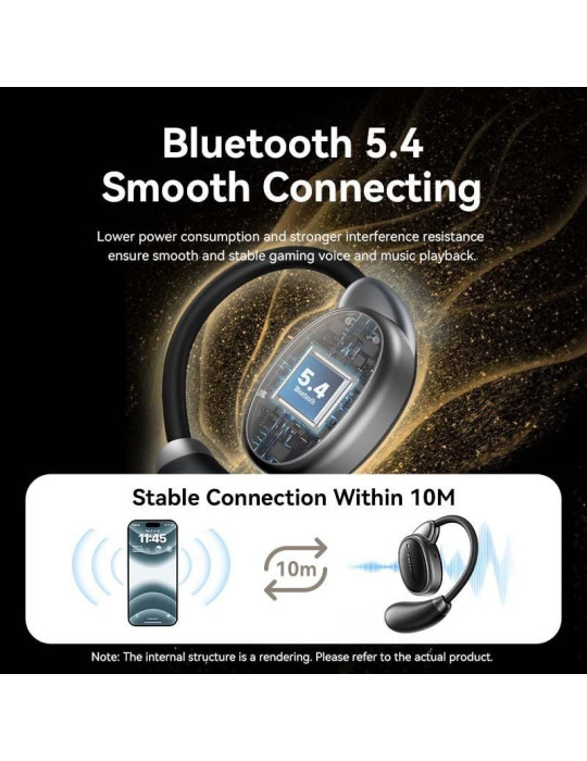 Auriculares Deportivos Bluetooth Vention Open Ear OpenBeat O15 NBTB0 con estuche de carga/ Negros