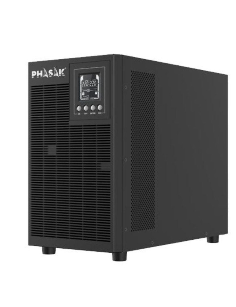 SAI Online Phasak 3000 VA Online LCD/ 3000VA-2700W/ 4 Salidas/ Formato Torre