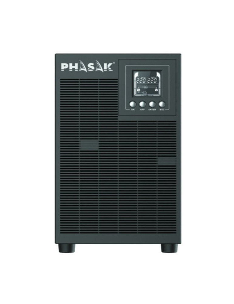 SAI Online Phasak 3000 VA Online LCD/ 3000VA-2700W/ 4 Salidas/ Formato Torre