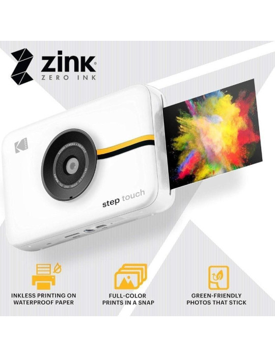 Cámara Digital Instantánea Kodak STEP Touch/ 13MP/ Tamaño Foto 2"x3"/ Blanca