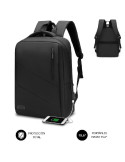Mochila Subblim City Backpack para Portátiles hasta 15.6"/ Puerto USB/ Negra