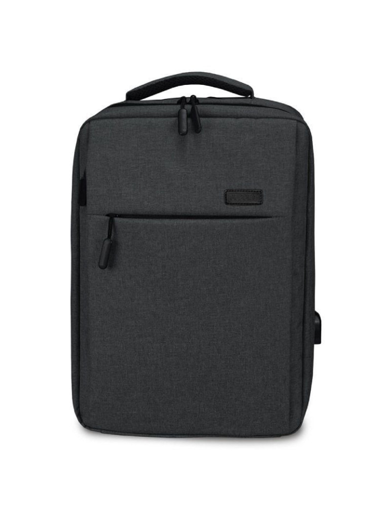 Mochila Subblim Traveller Airpadding Backpack para Portátiles hasta 15.6"/ Puerto USB/ Gris