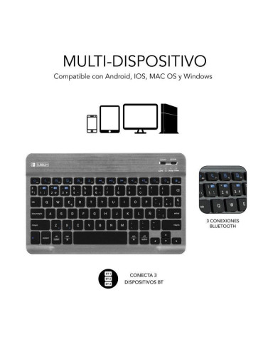 Funda con Teclado Subblim KeyTab Pro BT para Tablets Samsung Galaxy A9+/ Negra 2