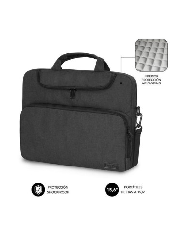 Maletín Subblim Air Padding para Portátiles hasta 15.6"/ Gris Oscuro