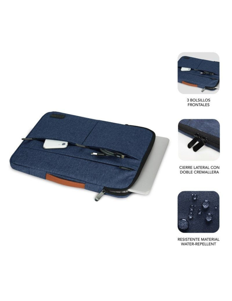 Funda Subblim Air Padding 360 Sleeve para Portátiles hasta 14"/ Azul
