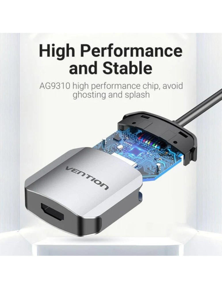 Conversor Vention TDEHB/ USB Tipo-C Macho - HDMI Hembra/ 15cm/ Plata
