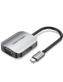 Conversor Vention TDIHB/ USB Tipo-C Macho/ VGA Hembra - HDMI Hembra/ 15cm/ Plata