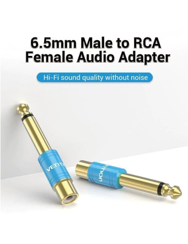 Adaptador Jack Vention VDD-C03/ RCA Hembra - Jack 6.5 Macho/ Azul 2