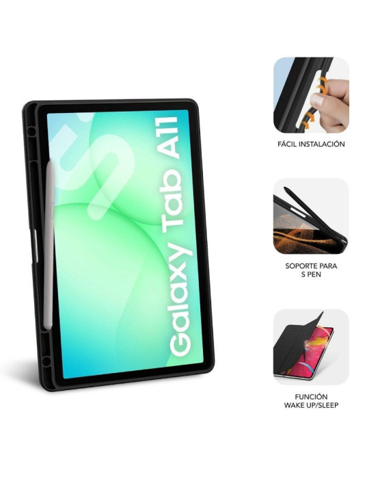 Funda Subblim Clear Shock Case para Samsung A11 8.7"/ Negra