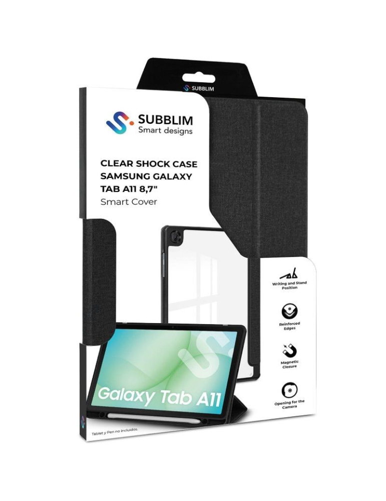 Funda Subblim Clear Shock Case para Samsung A11 8.7"/ Negra