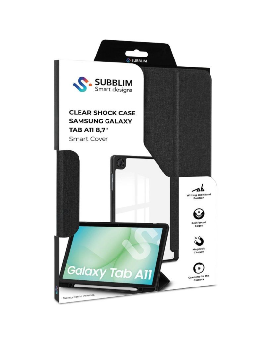 Funda Subblim Clear Shock Case para Samsung A11 8.7"/ Negra