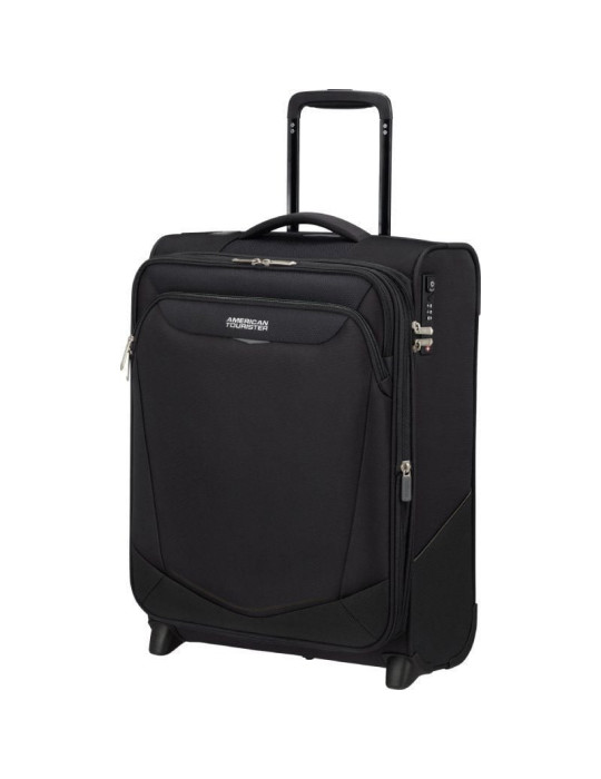 Maleta de Cabina American Tourister Upright SummerRide 55cm/ 55x40x20cm/ 2 Ruedas/ Negra