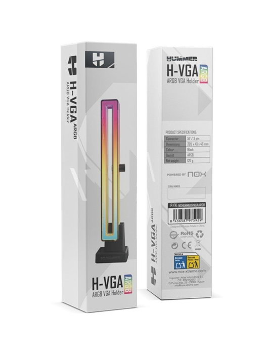 Soporte para Tarjeta Gráfica ARGB Nox Hummer H-VGA ARGB/ Compatibilidad Universal/ Negro