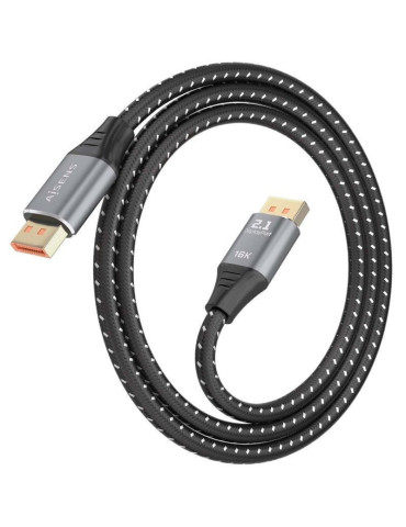 Cable DisplayPort 2.1 16K Aisens A158-0901/ DisplayPort Macho - DisplayPort Macho/ 80Gbps/ 1m/ Negro 2