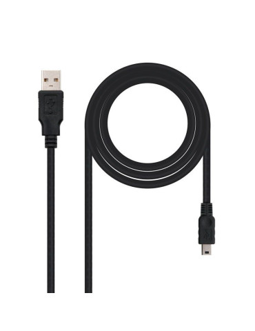 Cable USB 2.0 Nanocable 10.01.0401/ USB Macho - MiniUSB Macho/ 1m/ Negro