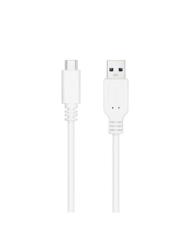 Cable USB 3.1 Tipo-C Nanocable 10.01.4001-W/ USB Tipo-C Macho - USB Macho/ 10Gbps/ 1m/ Blanco