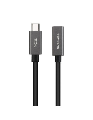 Cable Alargador USB 3.2 Nanocable 10.01.4401/ USB Tipo-C Macho - USB Tipo-C Hembra/ 1m/ Negro